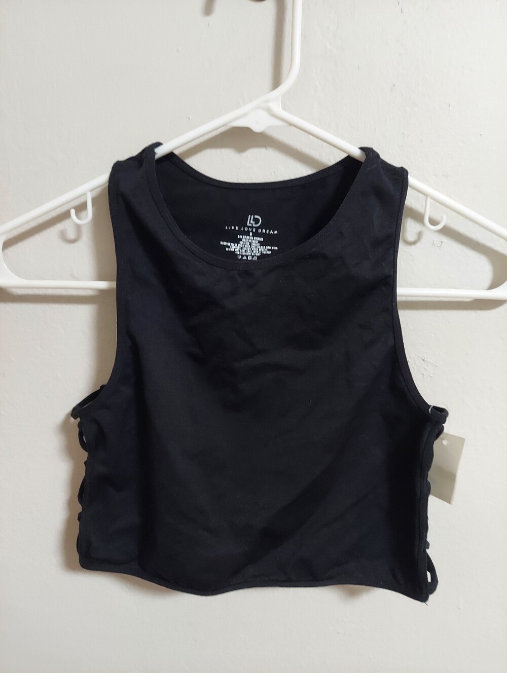 Aeropostale Black Side Lace-Up Cropped Tank